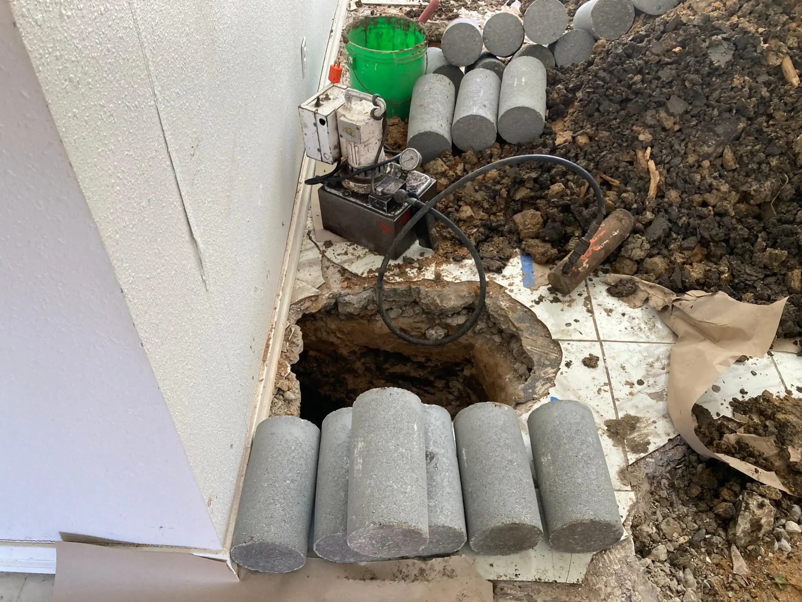Concrete slab foundation crack repair in Houston